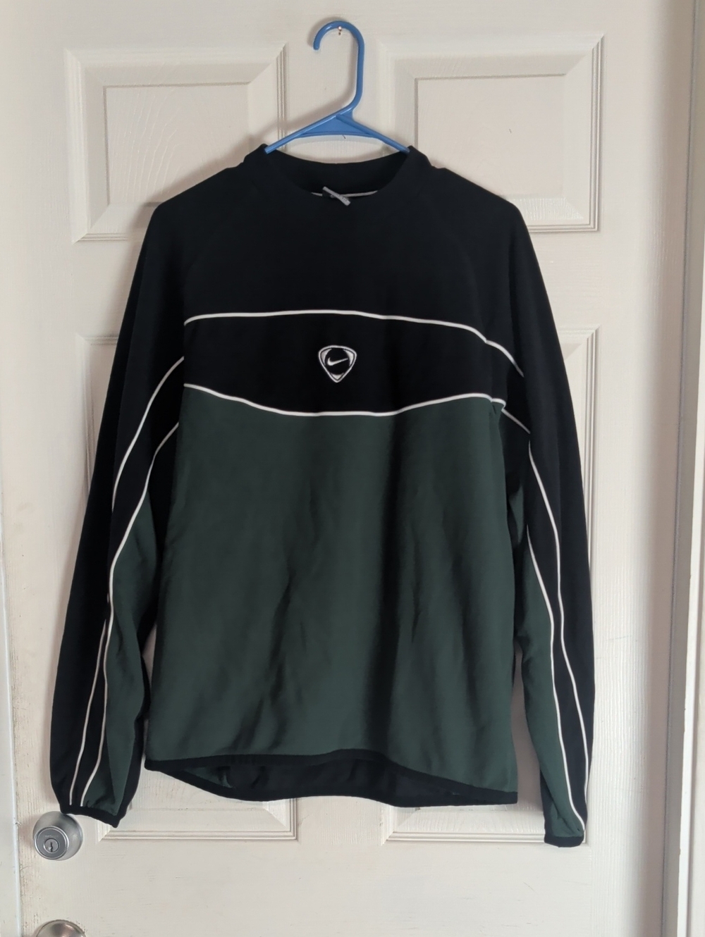Vintage Nike Pullover Jacket Green & Black Swoosh Center Men M